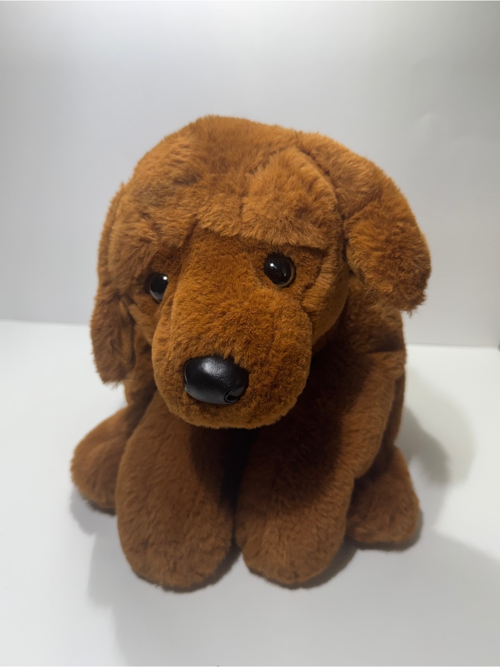 FAO Schwarz 14" Dark Brown Plush Labrador Puppy Dog Toy Soft Stuffed Playmate